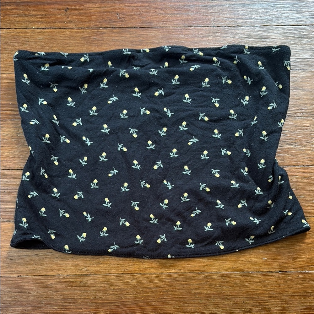 Black/ Floral Reversible Tube Top